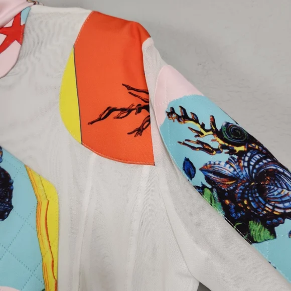 Oh La La Seashell Printed Quilted Scuba Mesh Combo Jacket, $320! Mixed Media - Picture 8 of 16